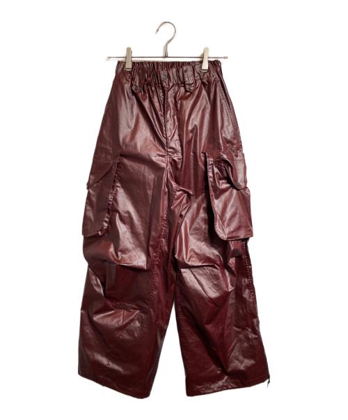 08sircus（ゼロエイトサーカス）08sircus (ゼロエイトサーカス) Wax vintage wide cargo pants ボルドー サイズ:1の古着・服飾アイテム