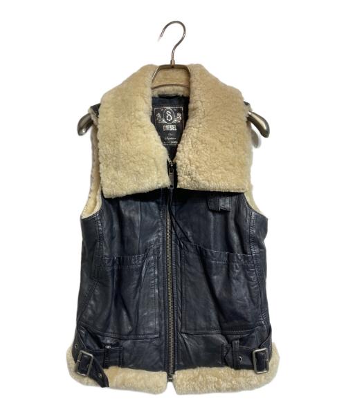 DIESEL（ディーゼル）DIESEL (ディーゼル) ムートンベスト ブラック サイズ:なしの古着・服飾アイテム