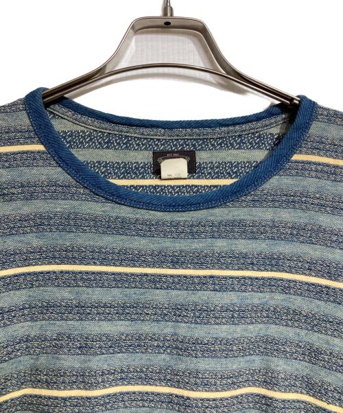 RRL（ダブルアールエル）RRL (ダブルアールエル) インディゴ ストライプド Tシャツ/Indigo Striped T-shirt ネイビー サイズ:XXLの古着・服飾アイテム