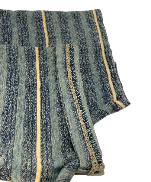 RRL（ダブルアールエル）RRL (ダブルアールエル) インディゴ ストライプド Tシャツ/Indigo Striped T-shirt ネイビー サイズ:XXLの古着・服飾アイテム