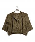 eskandarエスカンダー）の古着「モモンガシルエット シルクブラウス」｜ブラウン