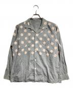 COMME des GARCONS HOMMEコムデギャルソン オム）の古着「ドットオープンカラーシャツ/Polka Dot Open Collar Shirt」｜グレー×ピンク