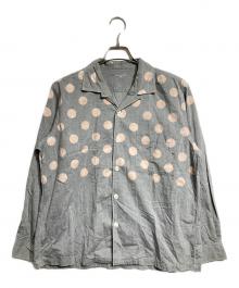 COMME des GARCONS HOMME（コムデギャルソン オム）の古着「ドットオープンカラーシャツ/Polka Dot Open Collar Shirt」｜グレー×ピンク