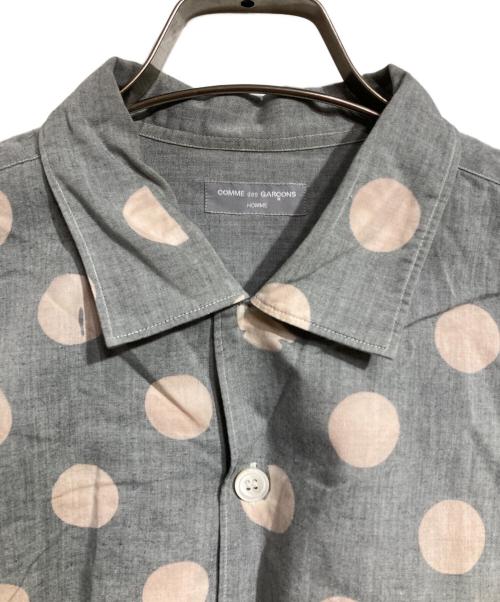 COMME des GARCONS HOMME（コムデギャルソン オム）COMME des GARCONS HOMME (コムデギャルソン オム) ドットオープンカラーシャツ/Polka Dot Open Collar Shirt グレー×ピンク サイズ:不明の古着・服飾アイテム