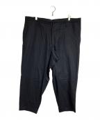 Yohji Yamamoto pour hommeヨウジヤマモト プールオム）の古着「ウールナイロン紐パンツ」｜ブラック