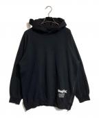 GROUND Yグラウンドワイ）の古着「Upside Down LOGO Side Zipper Hoodie」｜ブラック