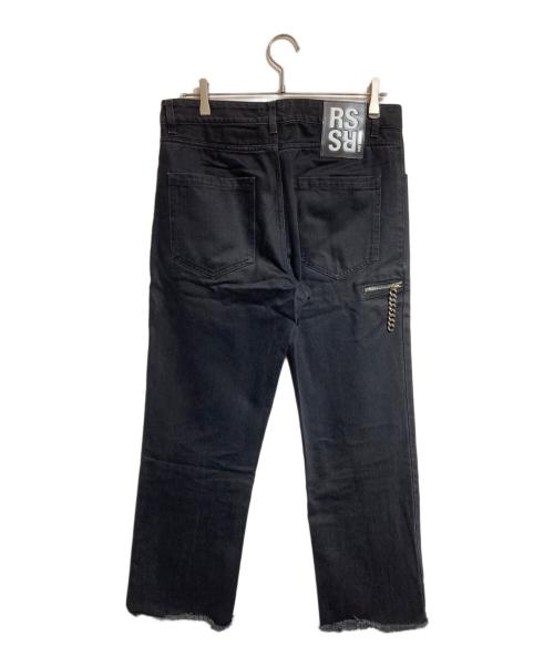 RAF SIMONS（ラフシモンズ）RAF SIMONS (ラフシモンズ) ロゴパッチクロップドデニム ブラック サイズ:30の古着・服飾アイテム