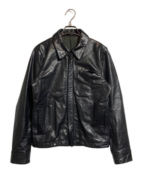 TMT（ティーエムティー）TMT (ティーエムティー) WAX COW LEATHER BLOUSON ブラック サイズ:Mの古着・服飾アイテム