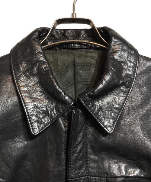 TMT（ティーエムティー）TMT (ティーエムティー) WAX COW LEATHER BLOUSON ブラック サイズ:Mの古着・服飾アイテム
