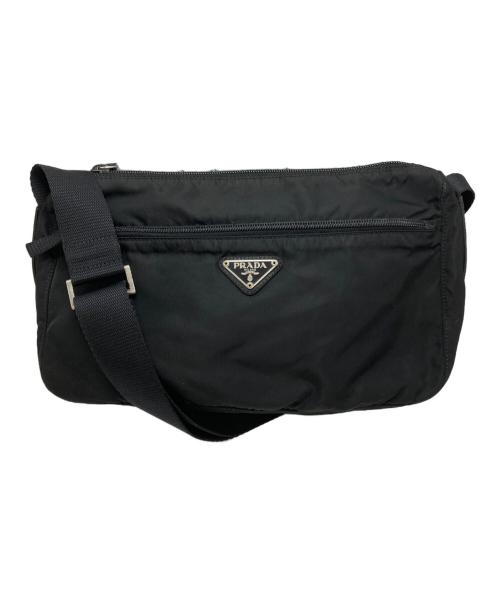 PRADA（プラダ）PRADA (プラダ) ナイロン×レザーミニショルダーバッグ ブラックの古着・服飾アイテム