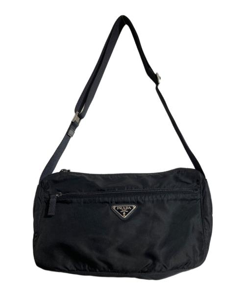 PRADA（プラダ）PRADA (プラダ) ナイロン×レザーミニショルダーバッグ ブラックの古着・服飾アイテム