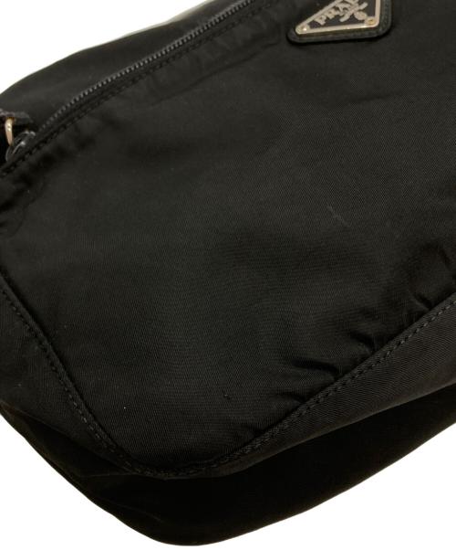 PRADA（プラダ）PRADA (プラダ) ナイロン×レザーミニショルダーバッグ ブラックの古着・服飾アイテム