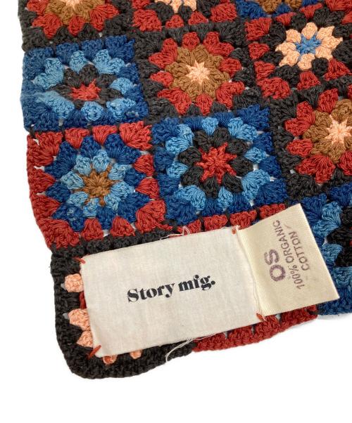 STORY mfg（ストーリーエムエフジー）STORY mfg (ストーリーエムエフジー) piece scarf レッド×ブルーの古着・服飾アイテム