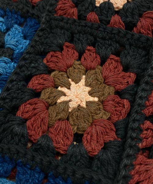 STORY mfg（ストーリーエムエフジー）STORY mfg (ストーリーエムエフジー) piece scarf レッド×ブルーの古着・服飾アイテム