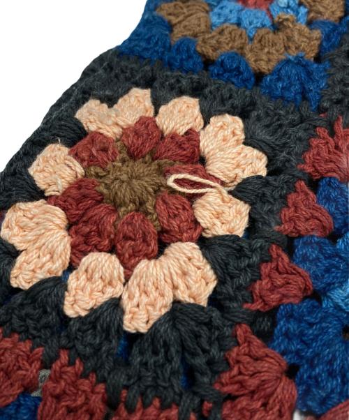 STORY mfg（ストーリーエムエフジー）STORY mfg (ストーリーエムエフジー) piece scarf レッド×ブルーの古着・服飾アイテム