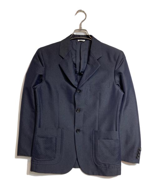 COMME des GARCONS HOMME DEUX（コムデギャルソン オム ドゥ）COMME des GARCONS HOMME DEUX (コムデギャルソン オム ドゥ) ウールブレンドエステルテーラードジャケット ネイビー サイズ:ＸＳの古着・服飾アイテム