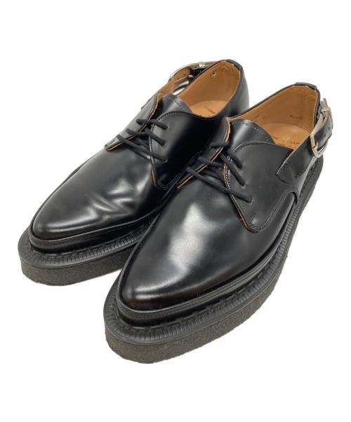 COMME des GARCONS HOMME PLUS（コムデギャルソンオムプリュス）COMME des GARCONS HOMME PLUS (コムデギャルソンオムプリュス) GEORGE COX (ジョージコックス) サイドストラップクリーパーソールシューズ ブラック サイズ:6の古着・服飾アイテム