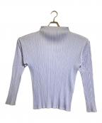 PLEATS PLEASEプリーツプリーズ）の古着「ボトルネックプリーツカットソー」｜パープル