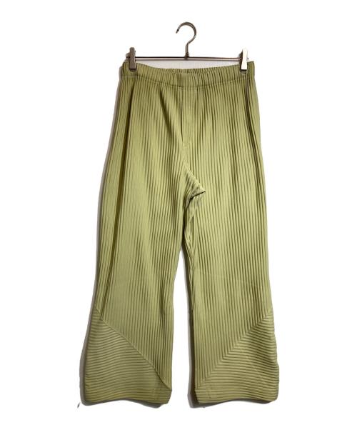 HOMME PLISSE ISSEY MIYAKE（オム プリッセ イッセイ ミヤケ）HOMME PLISSE ISSEY MIYAKE (オム プリッセ イッセイ ミヤケ) プリーツフレアパンツ グリーン サイズ:2の古着・服飾アイテム