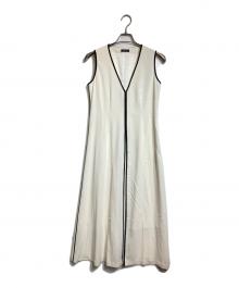 anuans（アニュアンス）の古着「バイカラーパイピングデザインワンピース」｜アイボリー