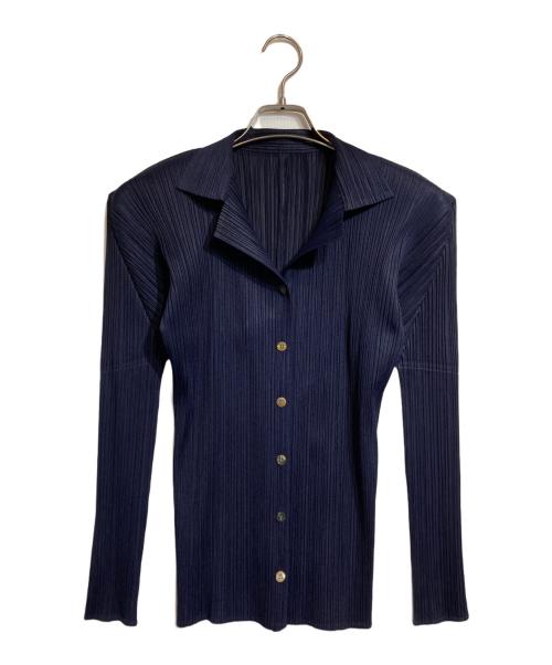 PLEATS PLEASE（プリーツプリーズ）PLEATS PLEASE (プリーツプリーズ) プリーツシャツ ネイビー サイズ:3の古着・服飾アイテム