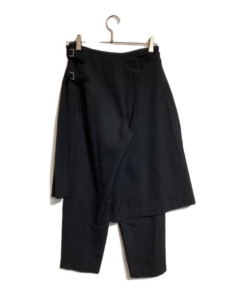 ROBE DE CHAMBRE COMME DES GARCONS（ローブドシャンブル コムデギャルソン）ROBE DE CHAMBRE COMME DES GARCONS (ローブドシャンブル コムデギャルソン) スカートレイヤードパンツ ブラック サイズ:Mの古着・服飾アイテム