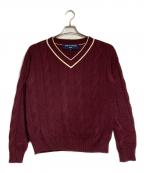 COMME des GARCONS HOMMEコムデギャルソン オム）の古着「チルデンケーブルニット/Cardigan cable knit」｜レッド