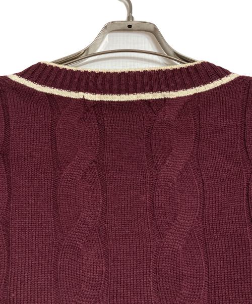 COMME des GARCONS HOMME（コムデギャルソン オム）COMME des GARCONS HOMME (コムデギャルソン オム) チルデンケーブルニット/Cardigan cable knit レッド サイズ:Sの古着・服飾アイテム