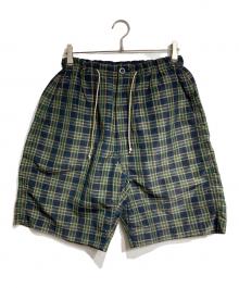 COMME des GARCONS HOMME（コムデギャルソン オム）の古着「ラミーチェックハーフパンツ/Ramie Check Half Pants」｜グリーン