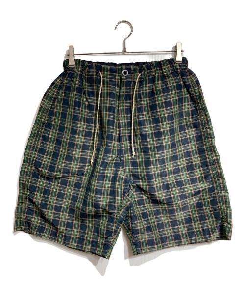 COMME des GARCONS HOMME（コムデギャルソン オム）COMME des GARCONS HOMME (コムデギャルソン オム) ラミーチェックハーフパンツ/Ramie Check Half Pants グリーン サイズ:XSの古着・服飾アイテム