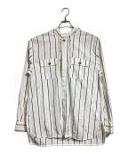 MARNIマルニ）の古着「ストライプフードシャツ」｜ホワイト