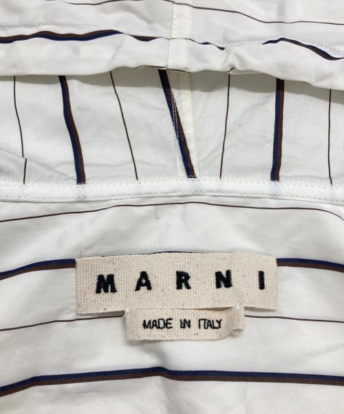MARNI（マルニ）MARNI (マルニ) ストライプフードシャツ ホワイト サイズ:48の古着・服飾アイテム