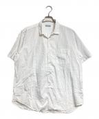 COMME des GARCONS HOMMEコムデギャルソン オム）の古着「オープンカラーS/Sシャツ/open collar shirt」｜ホワイト