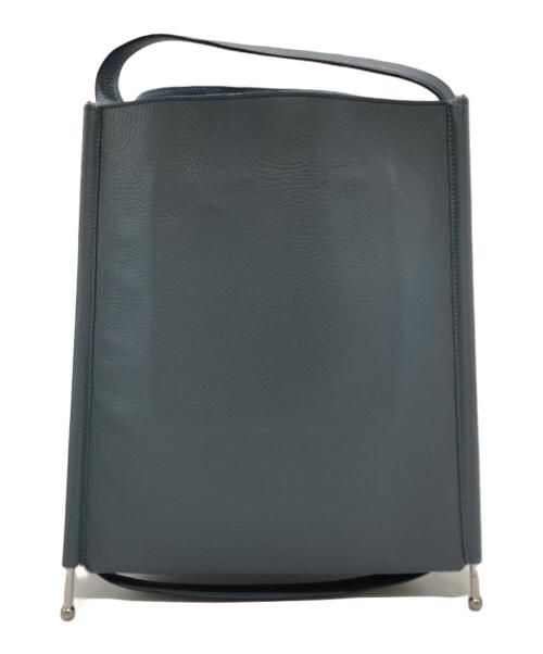 HARUNOBUMURATA（ハルノブ ムラタ）HARUNOBUMURATA (ハルノブ ムラタ) レザートートバッグ ブルーの古着・服飾アイテム