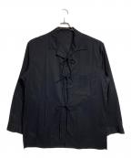 Yohji Yamamoto pour hommeヨウジヤマモト プールオム）の古着「ローンリボンシャツ」｜ブラック