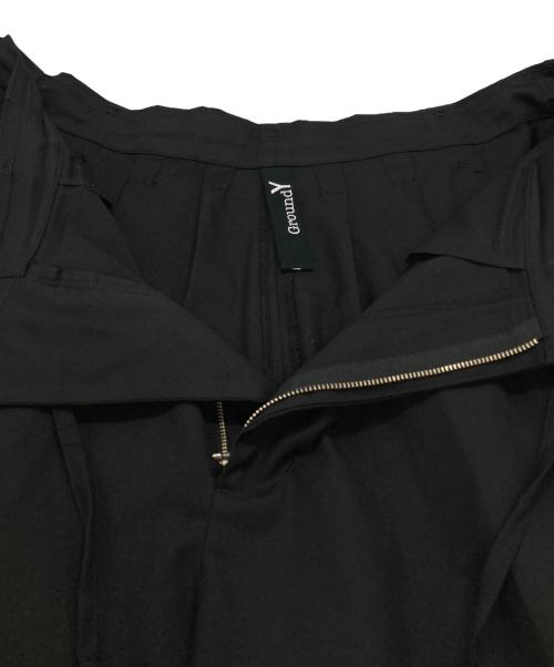 GROUND Y（グラウンドワイ）GROUND Y (グラウンドワイ) T-W Gabardine WIDE Pants ブラック サイズ:3の古着・服飾アイテム