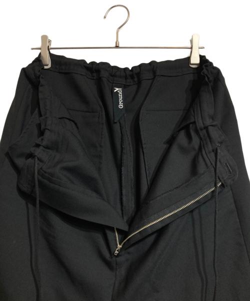 GROUND Y（グラウンドワイ）GROUND Y (グラウンドワイ) Gaberdine Sarouel Straight Pants ブラック サイズ:3の古着・服飾アイテム