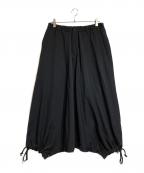 GROUND Yグラウンドワイ）の古着「WOOL GABARDINE INSEAM BUTTON SAROUEL PANTS」｜ブラック