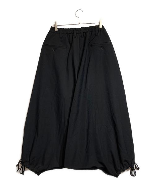 GROUND Y（グラウンドワイ）GROUND Y (グラウンドワイ) WOOL GABARDINE INSEAM BUTTON SAROUEL PANTS ブラック サイズ:3の古着・服飾アイテム