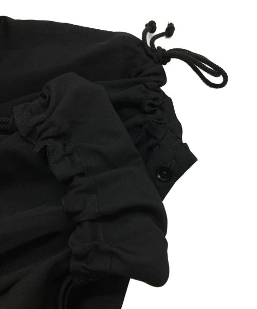 GROUND Y（グラウンドワイ）GROUND Y (グラウンドワイ) WOOL GABARDINE INSEAM BUTTON SAROUEL PANTS ブラック サイズ:3の古着・服飾アイテム