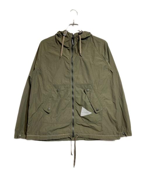 and wander（アンドワンダー）and wander (アンドワンダー) NYLON TAFFETA HOODED JACKET カーキ サイズ:3の古着・服飾アイテム