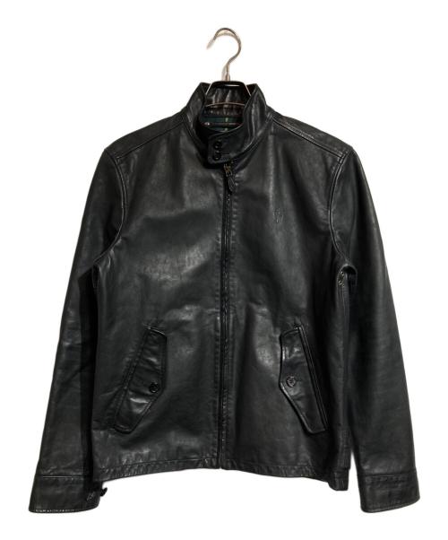 POLO RALPH LAUREN（ポロ・ラルフローレン）POLO RALPH LAUREN (ポロ・ラルフローレン) カーフレザーシングルライダースジャケット ブラック サイズ:Sの古着・服飾アイテム