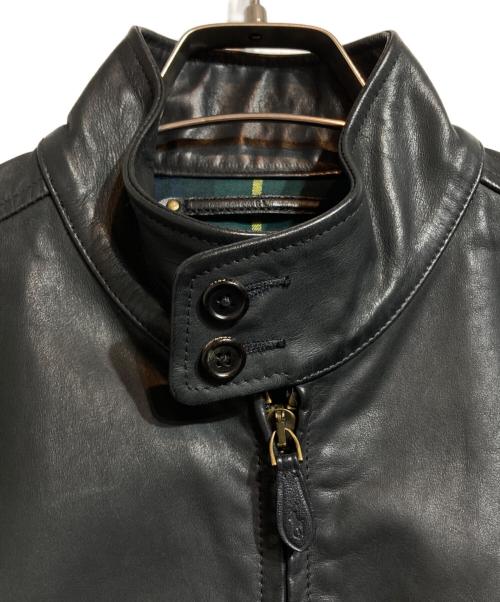 POLO RALPH LAUREN（ポロ・ラルフローレン）POLO RALPH LAUREN (ポロ・ラルフローレン) カーフレザーシングルライダースジャケット ブラック サイズ:Sの古着・服飾アイテム