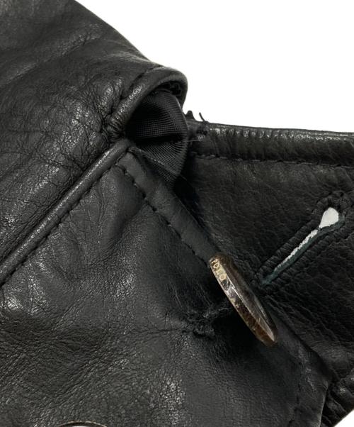 POLO RALPH LAUREN（ポロ・ラルフローレン）POLO RALPH LAUREN (ポロ・ラルフローレン) カーフレザーシングルライダースジャケット ブラック サイズ:Sの古着・服飾アイテム