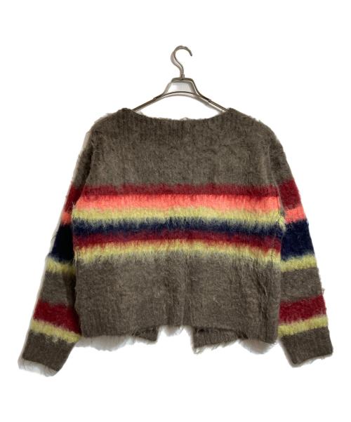 PERVERZE（パーバーズ）PERVERZE (パーバーズ) Double Stripe Knit Cardigan ブラウン サイズ:Fの古着・服飾アイテム