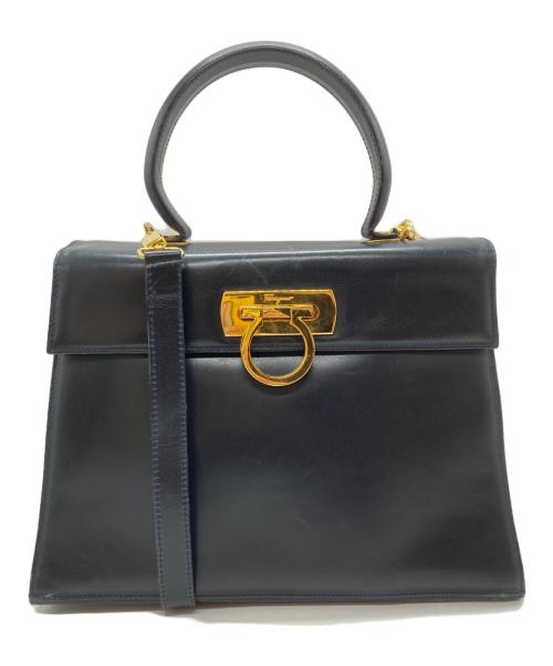 Salvatore Ferragamo（サルヴァトーレ フェラガモ）Salvatore Ferragamo (サルヴァトーレ フェラガモ) ガンチーニ2wayバッグ ネイビーの古着・服飾アイテム