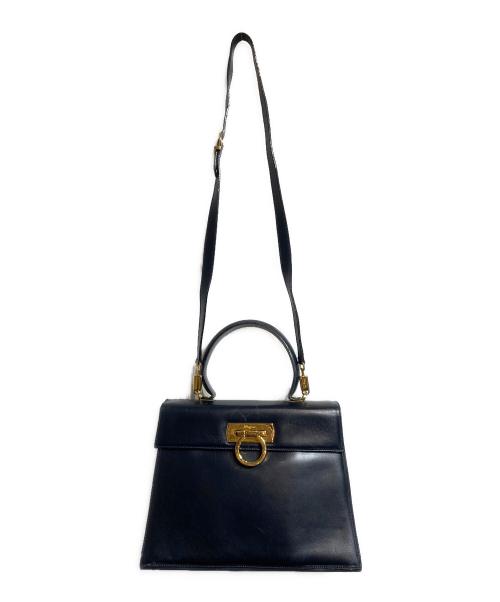 Salvatore Ferragamo（サルヴァトーレ フェラガモ）Salvatore Ferragamo (サルヴァトーレ フェラガモ) ガンチーニ2wayバッグ ネイビーの古着・服飾アイテム