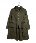 BLACK COMME des GARCONSブラックコムデギャルソン）の古着「縮絨ウールドッキングジャケット」｜グリーン