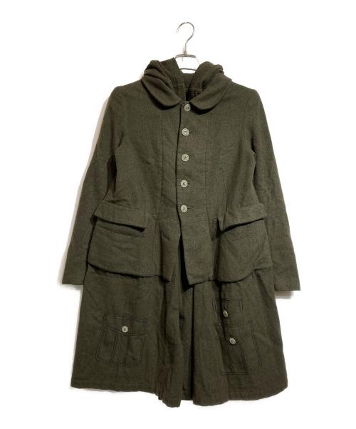 BLACK COMME des GARCONS（ブラックコムデギャルソン）BLACK COMME des GARCONS (ブラックコムデギャルソン) 縮絨ウールドッキングジャケット グリーン サイズ:XSの古着・服飾アイテム