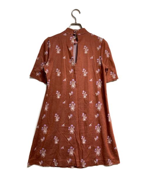Mame Kurogouchi（マメクロゴウチ）mame kurogouchi (マメクロゴウチ) FLOWER JACQUARD DRESS/フラワー・ジャカード・ドレス ブラウン サイズ:1の古着・服飾アイテム